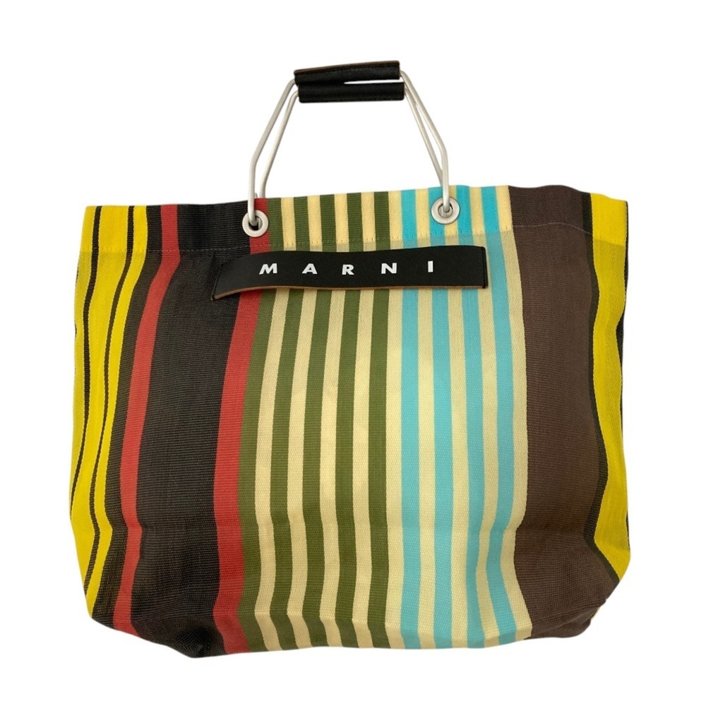 MARNI Flower Cafe Stripe Tote Bag, Multicolor, Women's